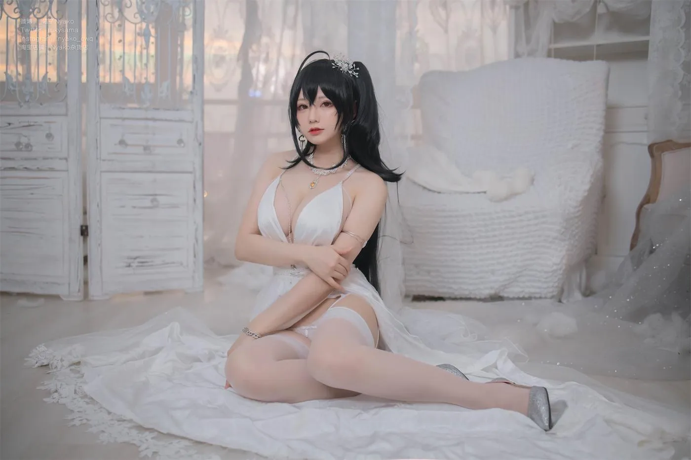 Nyako喵子 – NO.40 大凤纯白婚纱 [65P]插图5